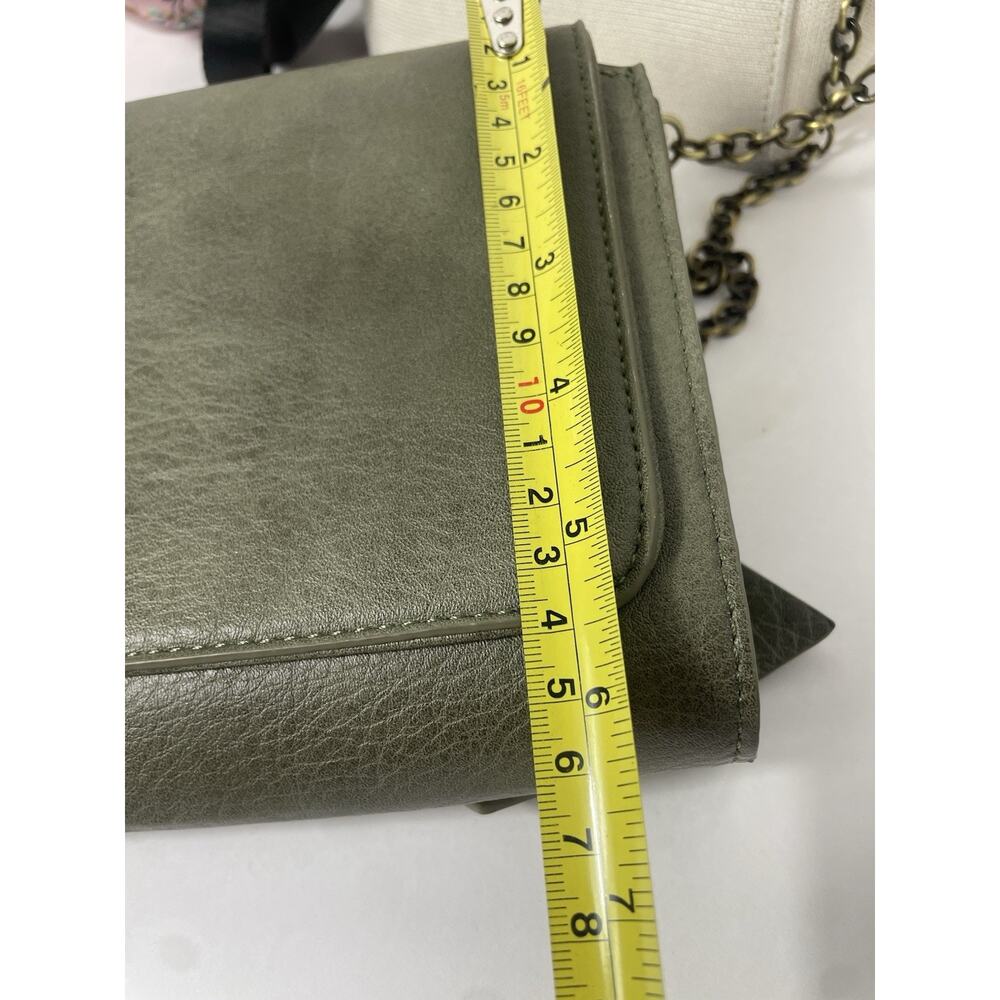 Anthropologie Bella Bow Vegan Leather Crossbody/ Clutch Chain Strap Bag EUC - Picture 9 of 9